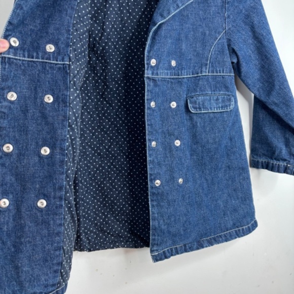 Vintage Gymboree Denim Pea Coat Bon Voyage Paris Kitty Preppy Twee Church School - Picture 4 of 10